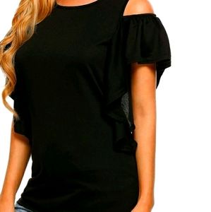 XXXL black off the shoulder t shirt